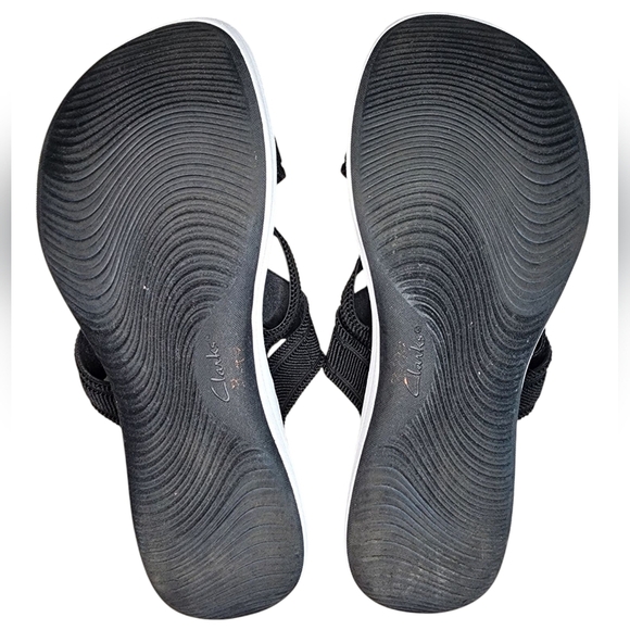 CLARKS cloudsteppers Mira isles sandals black white size 10 - Picture 4 of 6